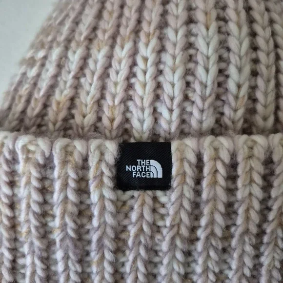 North Face Hat Beanie Kids One Size Pink Multi Color Knit Pom Cozy Winter New - Picture 2 of 6